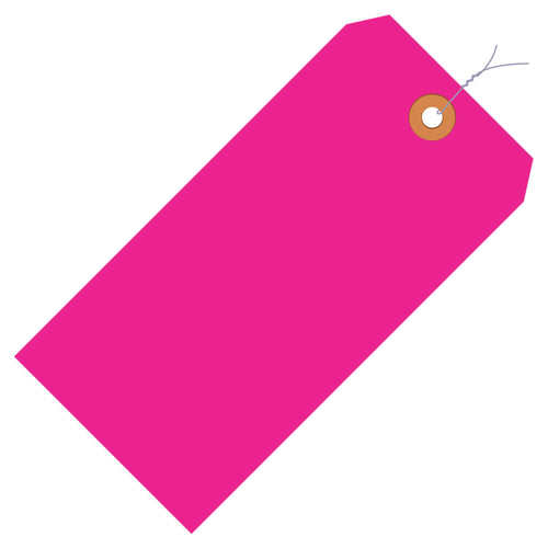 5 3/4 x 2 7/8 in 13 Pt Fluorescent Pink Shipping Tags Pre-Wired 1000/Case G12073E - alias listing