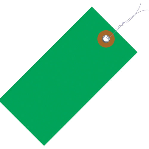 2 3/4 x 1 3/8 in Green Tyvek Pre-Wired Shipping Tags 100/Case G14013C - alias listing