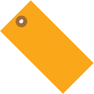 Industrial-grade orange Tyvek shipping tags in a convenient case of 100. These 3 1/4" x 1 5/8" colored tags resist tears, moisture, chemicals, and mildew‚perfect for durable shipment identification and color-coding logistics operations. Pre-drilled 3/16" metal eyelet accepts string or wire attachment for reliable field performance.