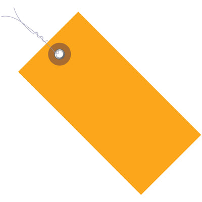 Color-code your shipments with pre-wired orange Tyvek tags that resist chemicals and mildew. These 3 1/4" x 1 5/8" tags come pre-wired with 12", 26-gauge double wire and feature durable 3/16" metal eyelets. Buy by the case of 100 and streamline your shipping operations.