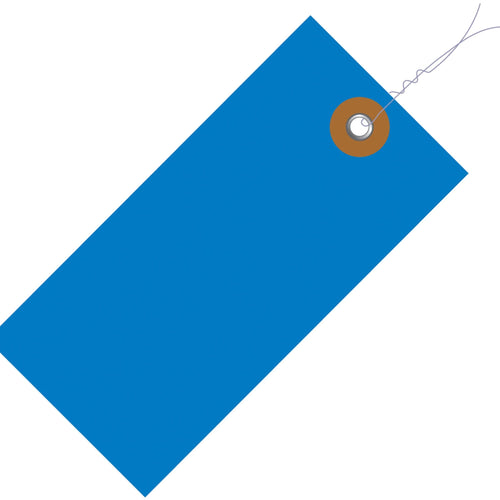 3 3/4 x 1 7/8 in Blue Tyvek Pre-Wired Shipping Tags 100/Case G14033A