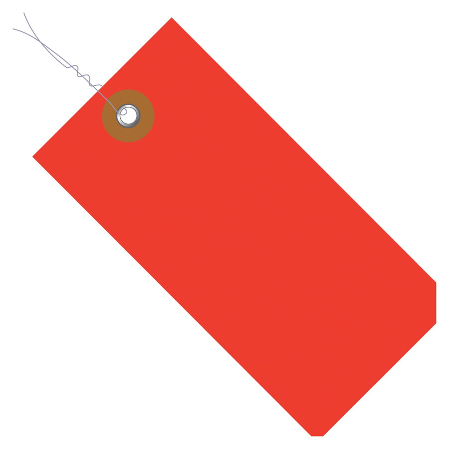 3 3/4 x 1 7/8 in Red Tyvek Pre-Wired Shipping Tags 100/Case G14033D - alias listing
