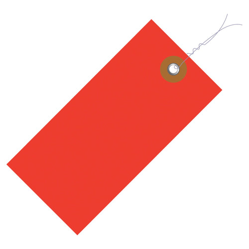 4.25x2.13 Red Tyvek Pre-Wired Shipping Tags 100/Case G14043D - alias listing
