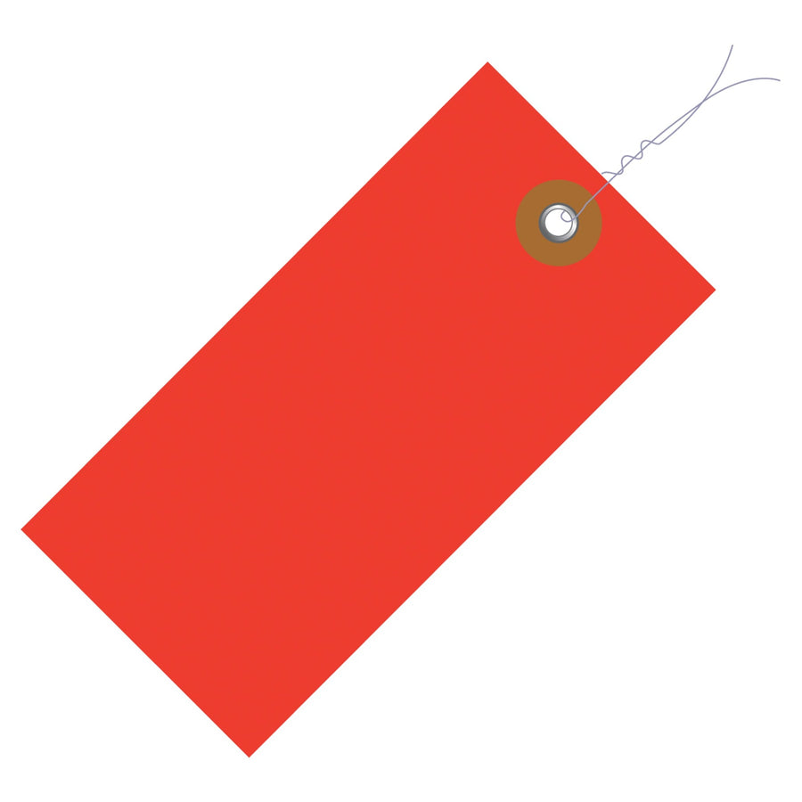 4.25x2.13 Red Tyvek Pre-Wired Shipping Tags 100/Case G14043D - alias listing