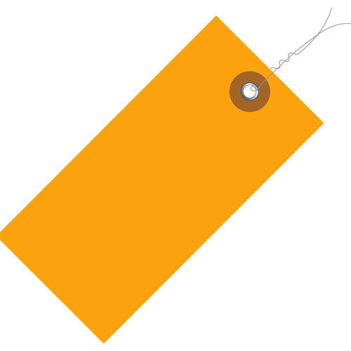 4.25x2.13 Orange Tyvek Shipping Tags Pre-Wired 100/Case G14043E - alias listing