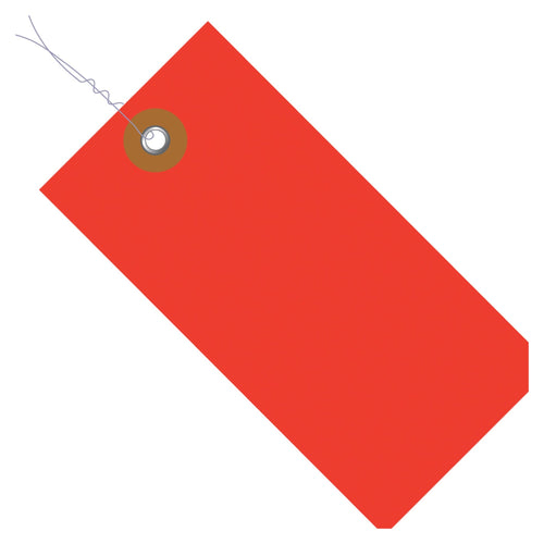 4 3/4 x 2 3/8 in Red Tyvek Pre-Wired Shipping Tags 100/Case G14053D - alias listing