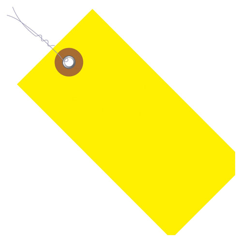 5 1/4 x 2 5/8 in Yellow Tyvek Shipping Tags Pre-Wired 100/Case G14063B - alias listing