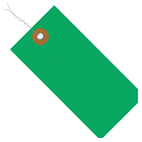 5 1/4 x 2 5/8 in Green Tyvek Pre-Wired Shipping Tags 100/Case G14063C - alias listing