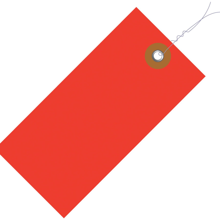 5 1/4 x 2 5/8 in Red Tyvek Pre-Wired Shipping Tags 100/Case G14063D - alias listing
