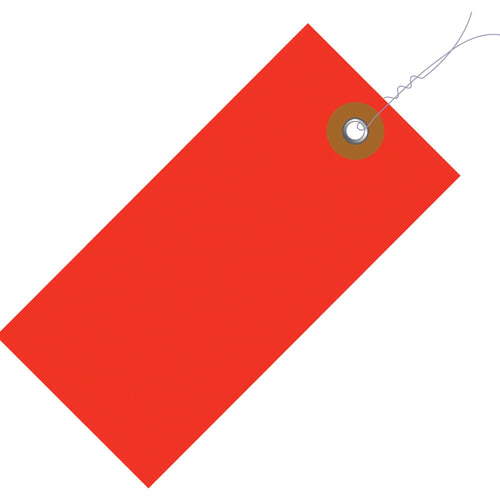 5 3/4 x 2 7/8 in Red Tyvek Pre-Wired Shipping Tags 100/Case G14073D - alias listing