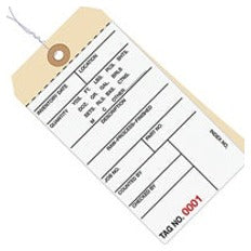 6.25x3.12 Inventory Tags 2 Part Carbonless #8 Pre-Wired 0000-0499 G15013 - alias listing