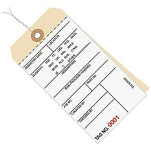 6.25x3.12 Inventory Tags 2 Part Carbonless #8 Pre-Wired 0000-0499