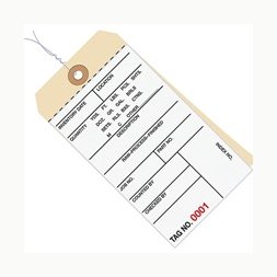 6.25x3.12 Inventory Tags 2 Part Carbonless #8 Pre-Wired 0500-0999
