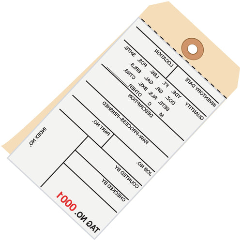 6 1/4 x 3 1/8 in #8 2-Part Carbonless Inventory Tags 1000/Case G15031 - alias listing