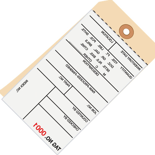 6 1/4 x 3 1/8 in #8 Inventory Tags 2-Part Carbonless 500/Case G15041 - alias listing
