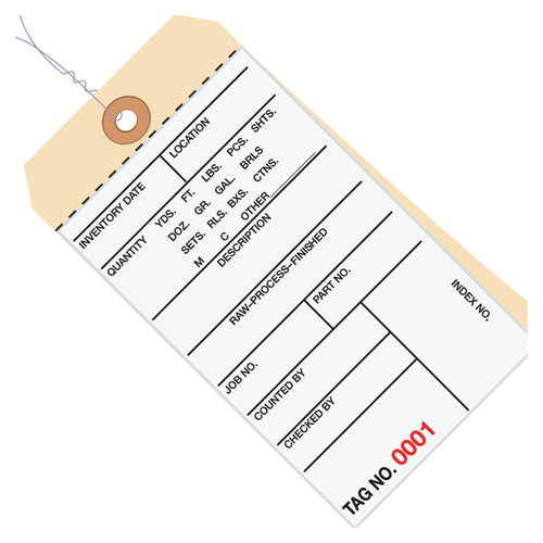 6.25x3.13 #8 2-Part Carbonless Inventory Tags Pre-Wired 500/Case G15043 - alias listing