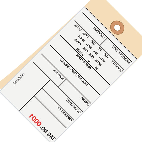 6.25x3.13 #8 Carbonless Inventory Tags 500/Case G15061 - alias listing