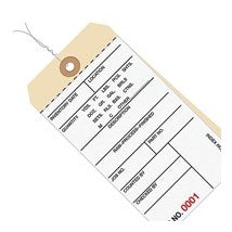 6.25x3.12 Inventory Tags 2 Part Carbonless #8 Pre-Wired 2500-2999