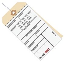 6.25x3.12 Inventory Tags 2 Part Carbonless #8 Pre-Wired 3000-3499