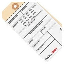 6.25x3.12 Inventory Tags 2 Part Carbonless #8 3500-3999 500/Case G15081