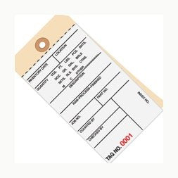 6.25x3.12 Inventory Tags 2 Part Carbonless #8 5000-5499 500/Case