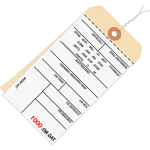 6.25x3.125 #8 2-Part Carbonless Inventory Tags Pre-Wired 500/Case G15133 - alias listing