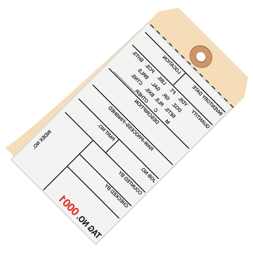 6 1/4 x 3 1/8 in #8 Carbonless Inventory Tags 500/Case G15141 - alias listing