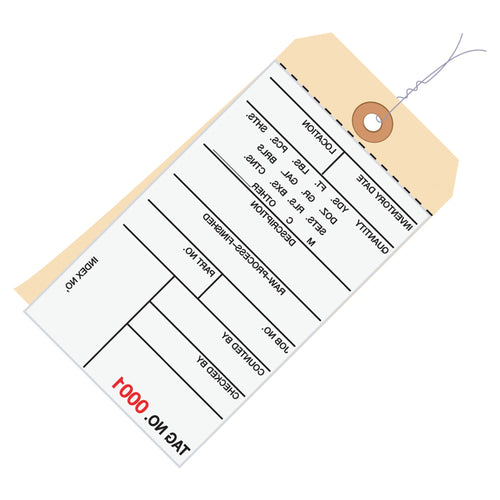 6.25x3.13 #8 2-Part Carbonless Inventory Tags Pre-Wired 500/Case G15143 - alias listing