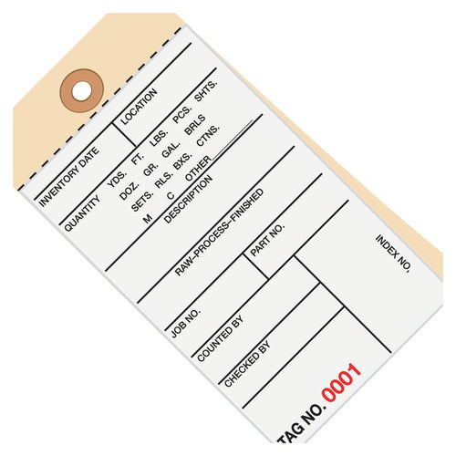 6 1/4 x 3 1/8 in #8 Carbonless Inventory Tags 2-Part 500/Case G15151 - alias listing