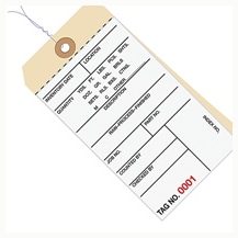 6.25x3.12 Inventory Tags 2 Part Carbonless #8 Pre-Wired 7000-7499