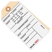 6.25x3.12 Inventory Tags 2 Part Carbonless #8 7500-7999 500/Case