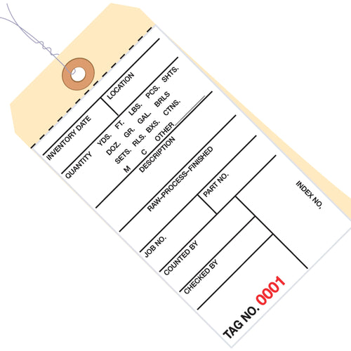 6 1/4 x 3 1/8 in #8 Pre-Wired Carbonless Inventory Tags 500/Case G15163 - alias listing