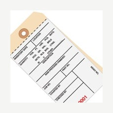 6.25x3.12 Inventory Tags 2 Part Carbonless #8 9500-9999 500/Case