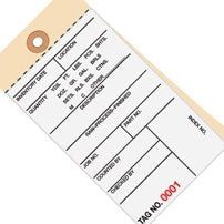 6.25x3.12 Inventory Tags 2 Part Carbonless #8 10000-10499 500/Case