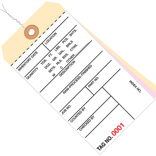 6.25x3.13 #8 3-Part Carbonless Inventory Tags Pre-Wired 500/Case G16013 - alias listing