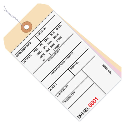 6.25x3.13 #8 3-Part Carbonless Inventory Tags Pre-Wired 500/Case G16063 - alias listing