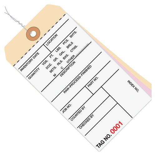 6.25x3.13 #8 3-Part Carbonless Inventory Tags Pre-Wired 500/Case G16063 - alias listing