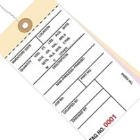 6.25x3.12 Inventory Tags 3 Part Carbonless #8 Pre-Wired 3000-3499 G16073 - alias listing