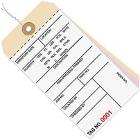 6.25x3.12 Inventory Tags 3 Part Carbonless #8 Pre-Wired 3000-3499