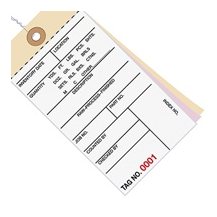 6.25x3.12 Inventory Tags 3 Part Carbonless #8 Pre-Wired 4000-4499