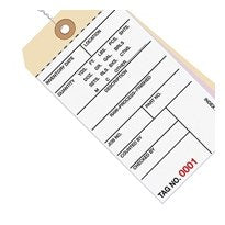 6.25x3.12 Inventory Tags 3 Part Carbonless #8 Pre-Wired 5000-5499
