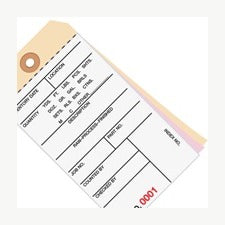 6.25x3.12 Inventory Tags 3 Part Carbonless #8 6000-6499 500/Case