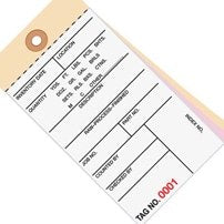 6.25x3.12 Inventory Tags 3 Part Carbonless #8 9500-9999 500/Case
