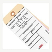 6.25x3.12 Inventory Tags 3 Part Carbonless #8 10000-10499 500/Case