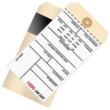 6.25x3.12 Inventory Tags 2 Part Carbon Style #8 0000-0499 500/Case G17011 - alias listing