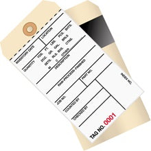6.25x3.12 Inventory Tags 2 Part Carbon Style #8 0000-0499 500/Case