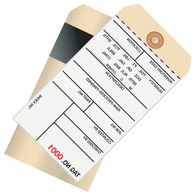6 1/4 x 3 1/8 in 2-Part Carbon Inventory Tags 500/Case G17031 - alias listing