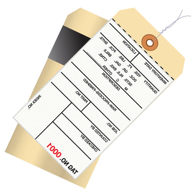 6 1/4 x 3 1/8 in 2-Part Carbon Inventory Tags Pre-Wired 500/Case G17033 - alias listing