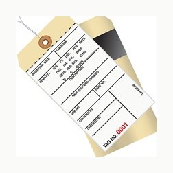 6.25x3.12 Inventory Tags 2 Part Carbon Style #8 Pre-Wired 2000-2499