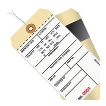 6.25x3.12 Inventory Tags 2 Part Carbon Style #8 Pre-Wired 2500-2999